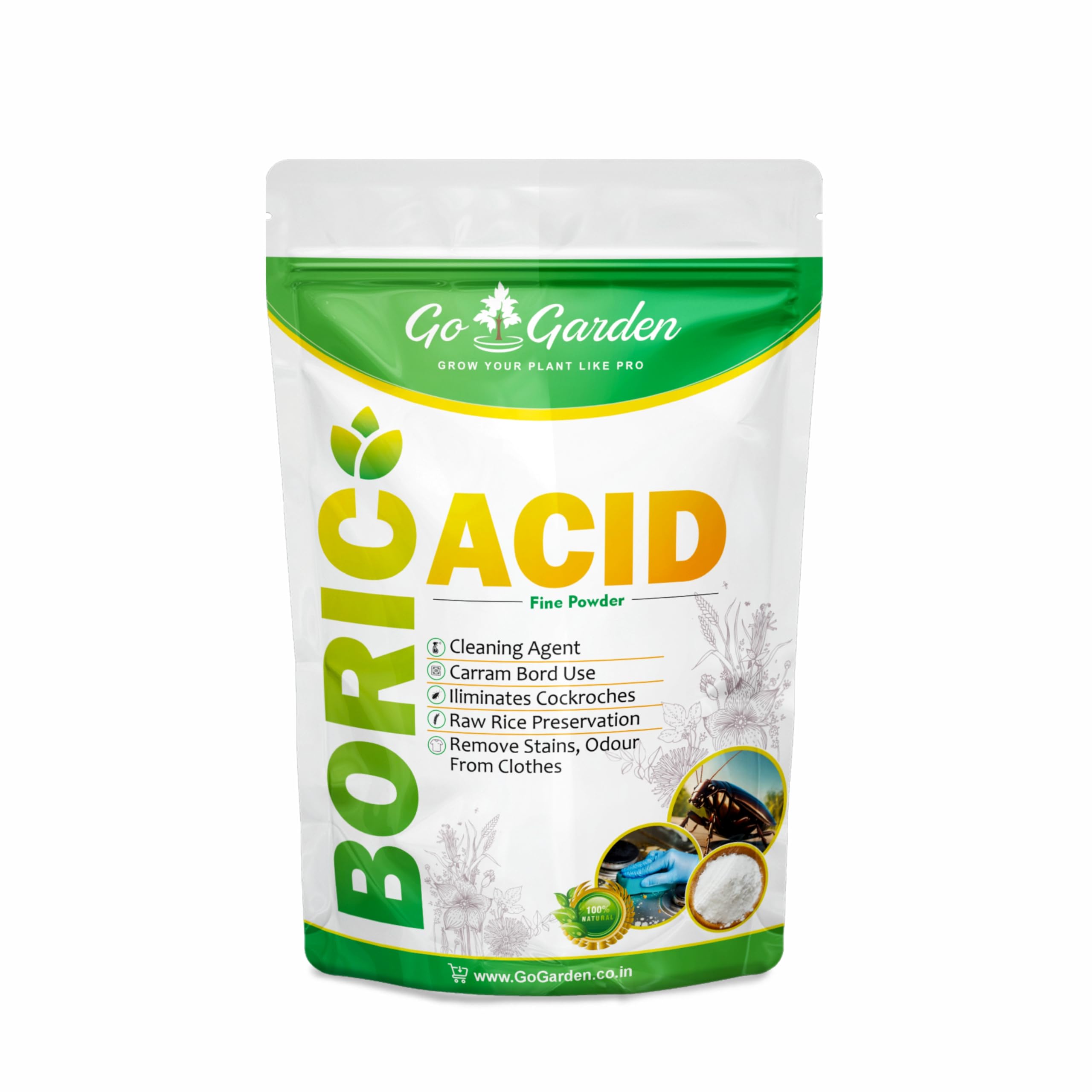 Go Garden Boric Acid Powder 100% Pure for Killing Cockroahes,and for Multiples Purposes, Carrom Board Powder| | 200 Grams (B09GMBJKWV) Amazon Price History, Amazon Price Tracker