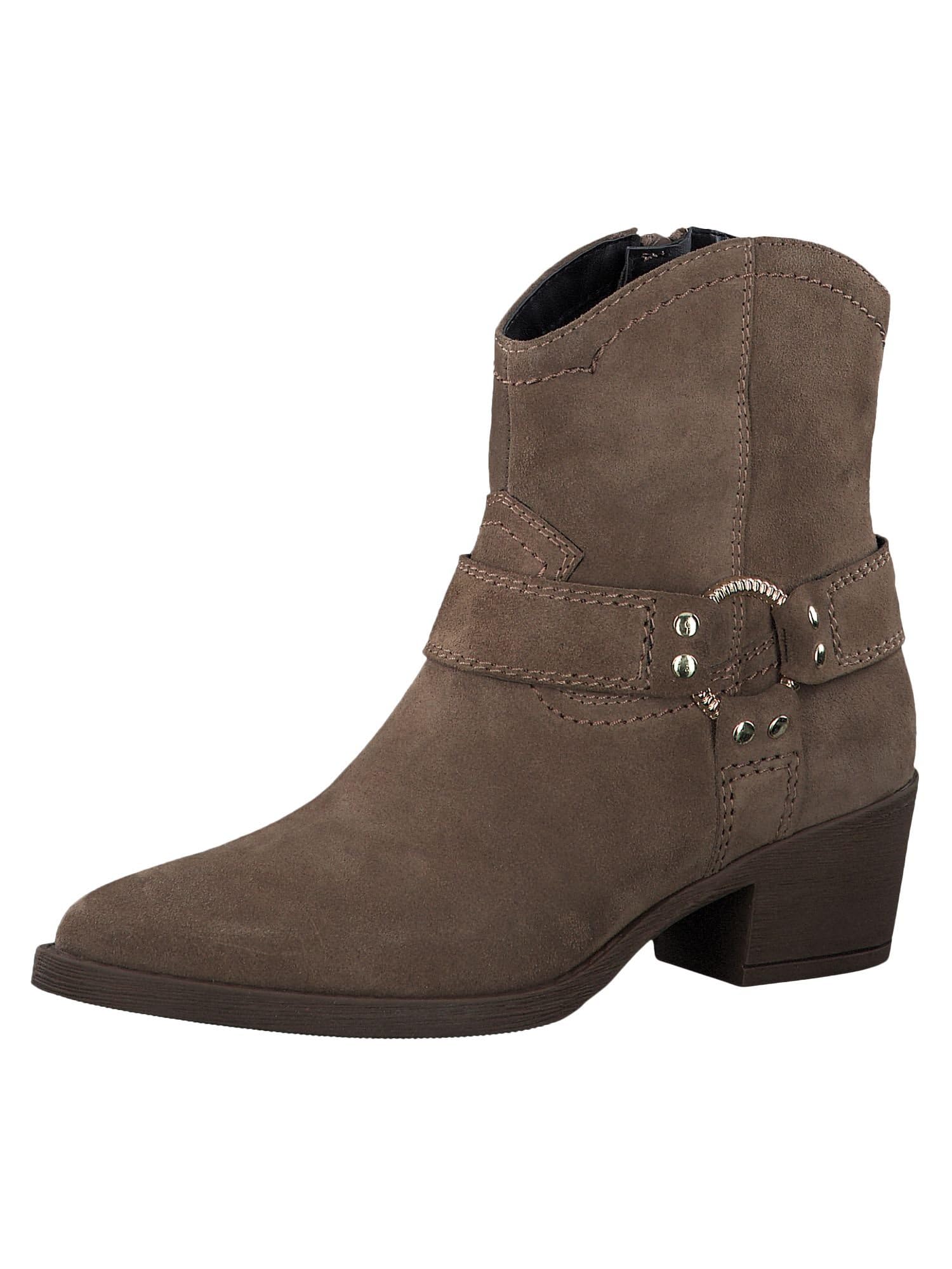 Tamaris Women's Leather Block Heel Ankle Boots, brown, 7.5 UK