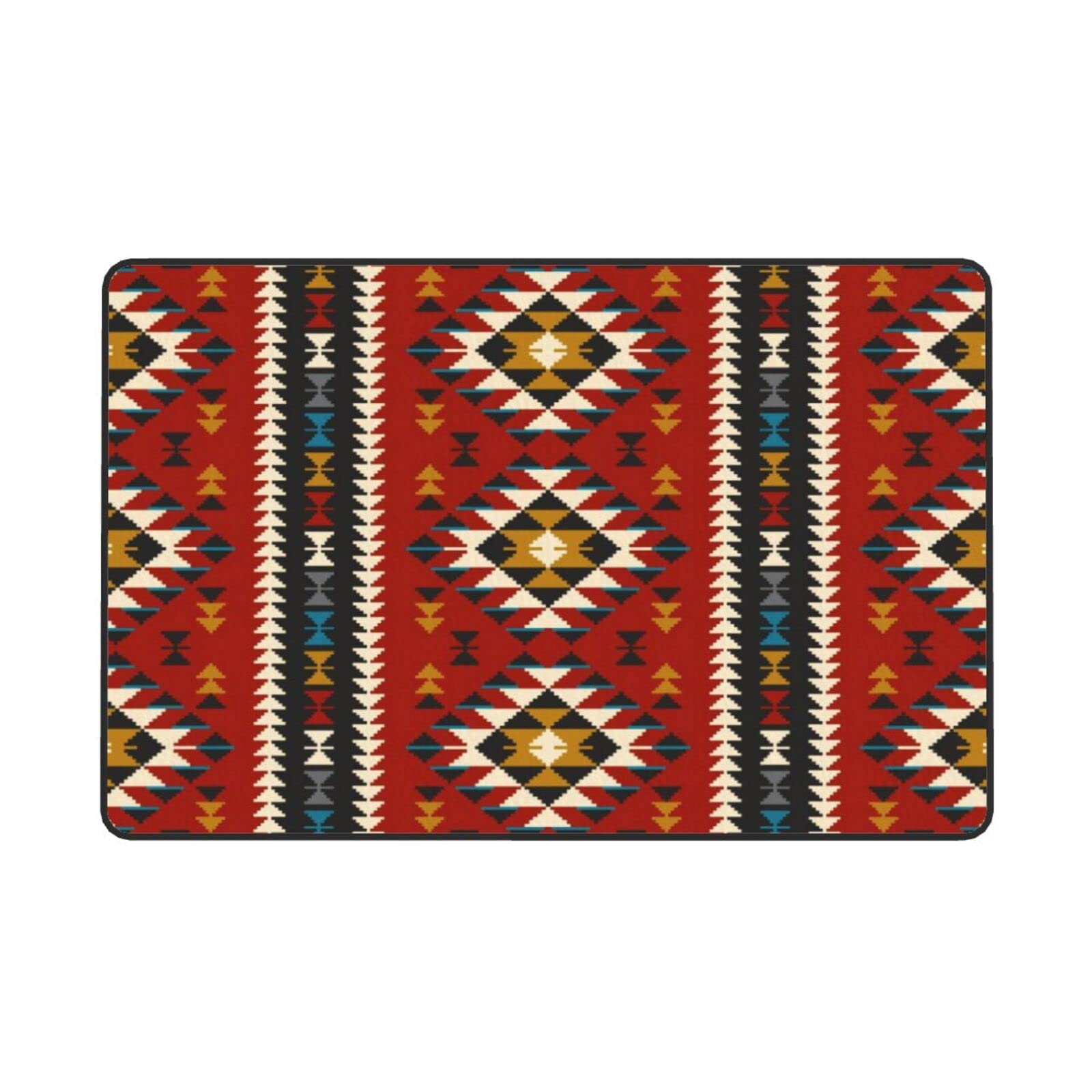 Grand tapis de sol en flanelle - Antidérapant et lavable - Pour salon, chambre à coucher - Motif aztèque d'Amérique du Sud-Ouest d'Amérique du Sud-Ouest - 100 x 150 cm