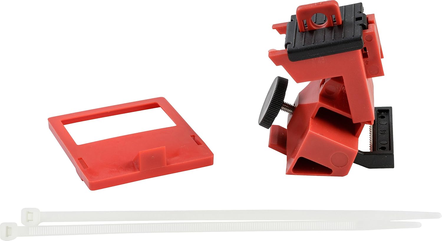 Brady Taglock™ Circuit Breaker Lockout Device - 480/600 Volt Clamp-On Single-Pole Breaker Lockout Device with Detachable Cleat, No Lock Needed - Red - 148701