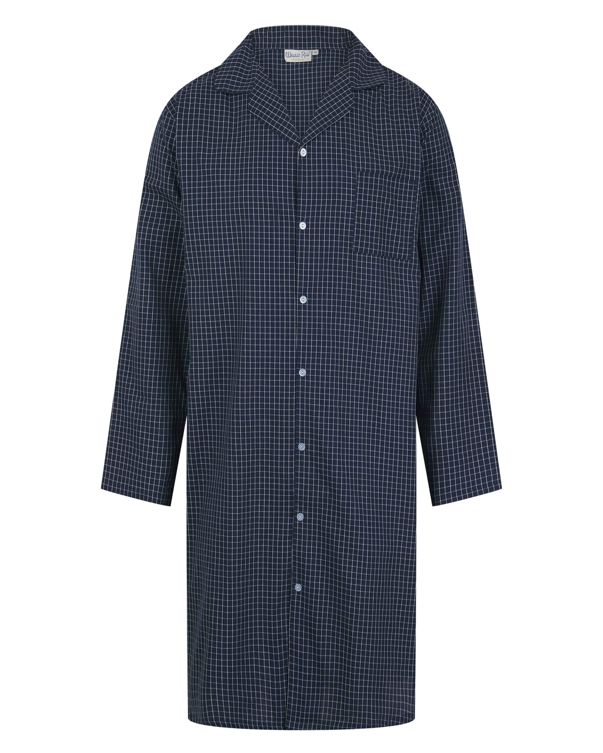 Slenderella Walker Reid Check 42" Button Down Nightshirt WR1810 Navy 3XL