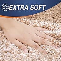 Vista 4 de OLANLY Juego de 2 alfombras de baño de 2 piezas, alfombras de baño de microfibra suave y absorbente y alfombra de inodoro con contorno