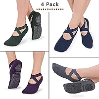 Vista 42 de Ozaiic - Calcetines de yoga para mujer con correas y agarres antideslizantes, ideales para pilates, Pure Barre, ballet, danza y entrenamiento
