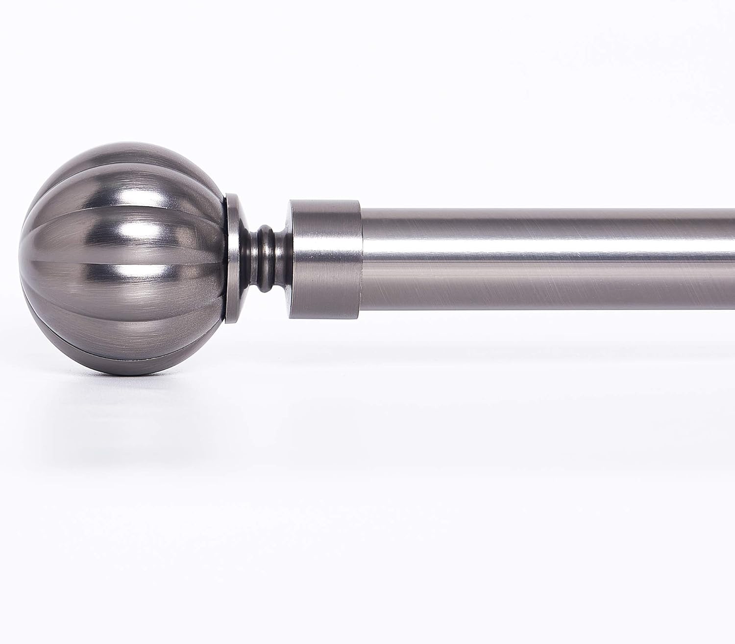 NICETOWN 1 1/8 inch Diameter Strong Window Drapery Curtain Rod Set with Decorative Petal Ball Caps, Adjustable Length from 48 to 86-Inch, Gunmetal