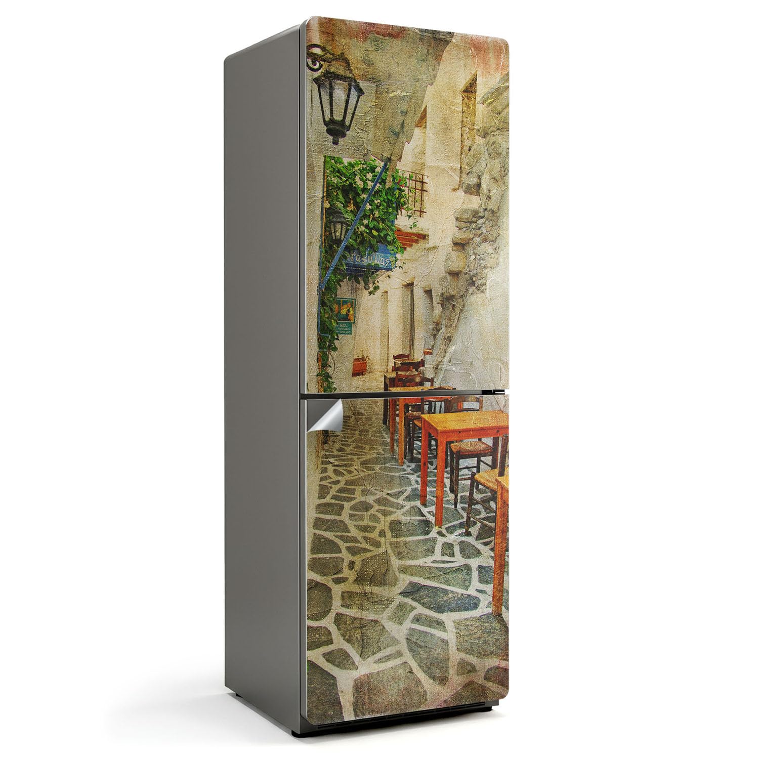 Sticker Réfrigérateur 60x180 Cuisine - Déco Trompe l'Œil Ruelle Italienne