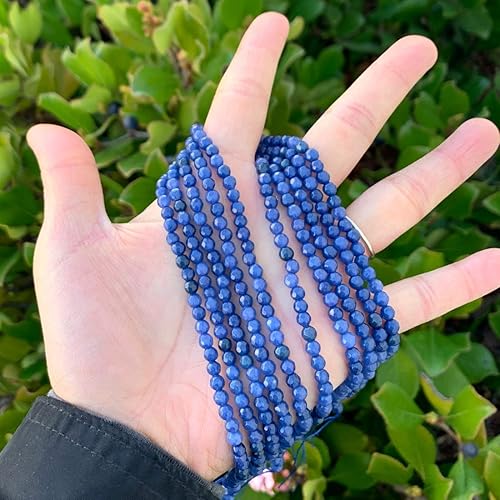 Miniatura 3 de Adabele - 5 hebras de piedras preciosas curativas de jade azul zafiro oscuro natural, de 0.157 in (0.16 pulgadas), cuentas sueltas redondas