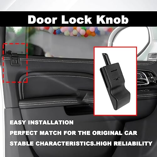 Miniatura 5 de 2 pomos de cerradura de puerta, perilla de bloqueo de puerta delantera o trasera, hebilla para cerradura de ventana, compatible con Chevy Avalanche