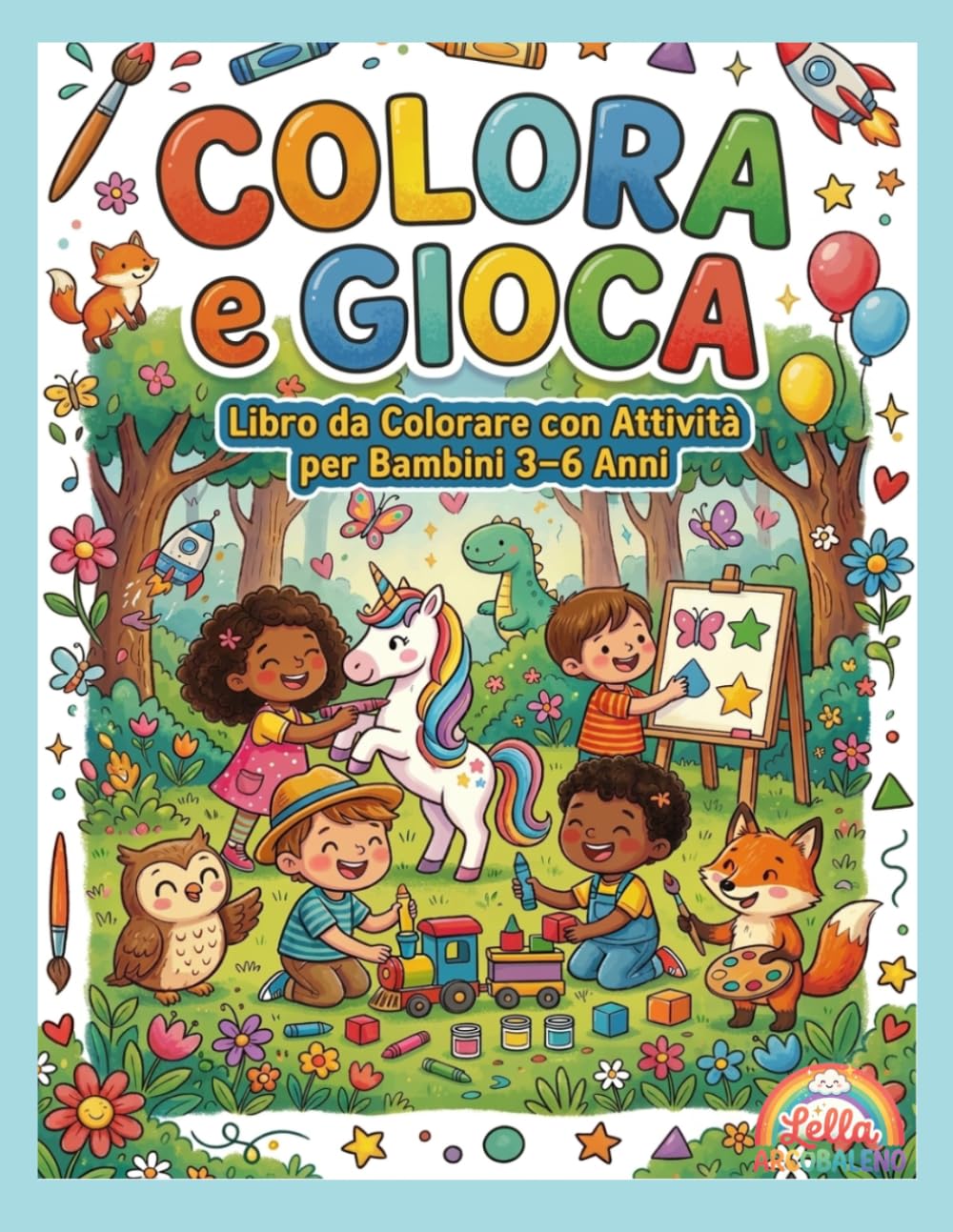 Libro da Colorare con Attività per Bambini 3–6 Anni