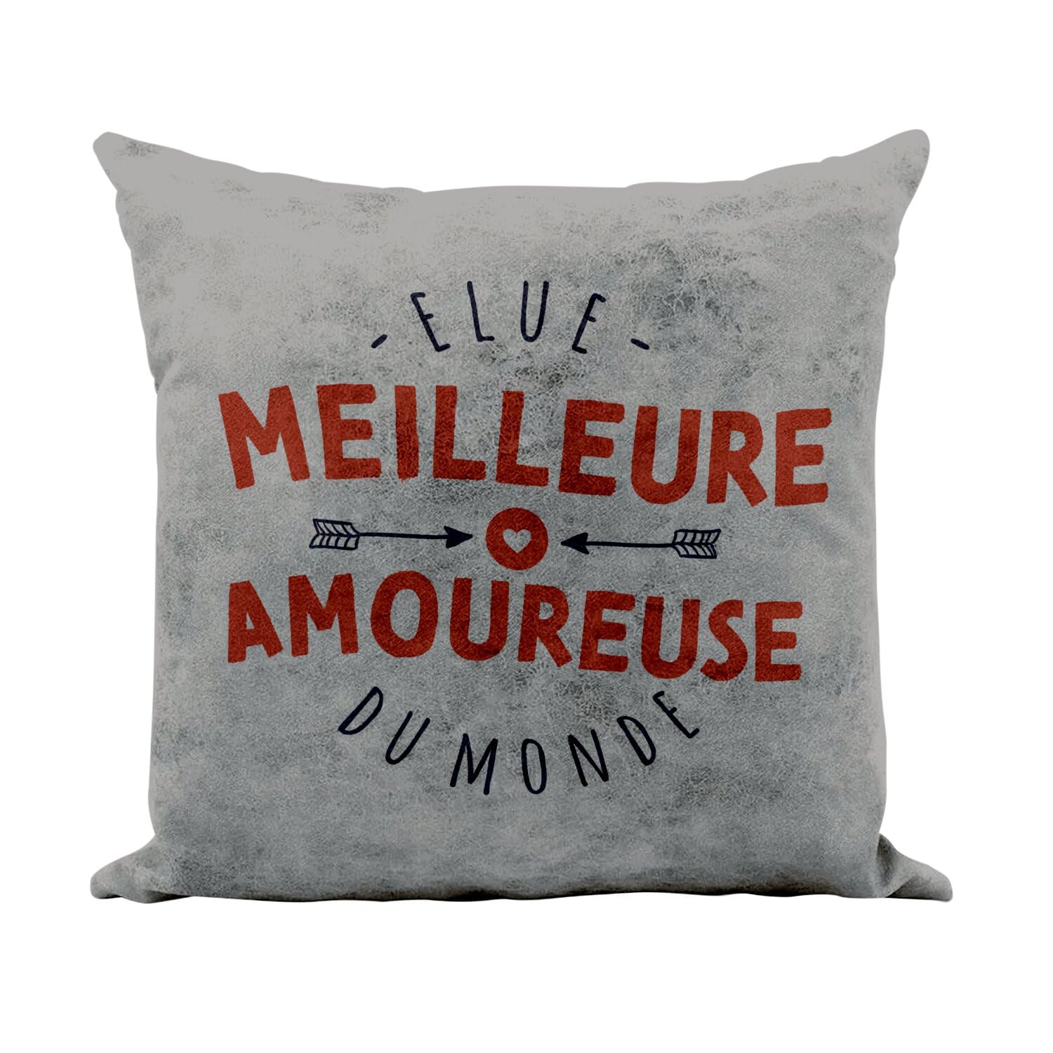 Coussin similicuir gris 40x40 cm au toucher cuir élégant pour salon moderne