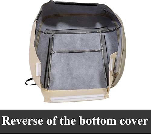 Miniatura 25 de NLQR Funda de asiento de repuesto para parte inferior del conductor, color ébano, piel de microfibra negra compatible con Ford F150 Lariat XL 2004