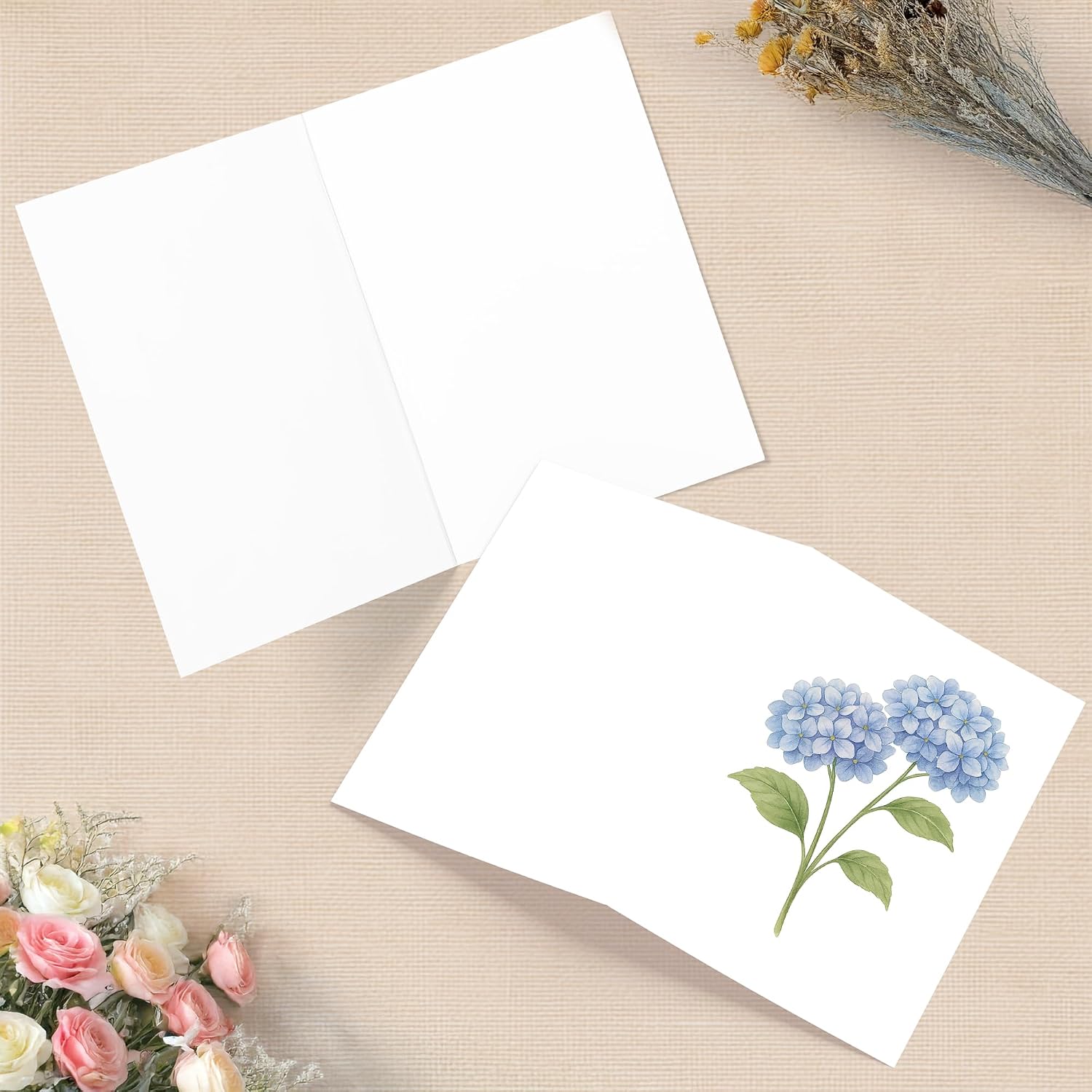 Cheerin 10 Pack Floral Cards with Envelopes - Elegant Hydrangea Stationary Cards - Flower Notecards Set for All Occasions - Hydrangea Stationery Gift 6x4 Inch image 4