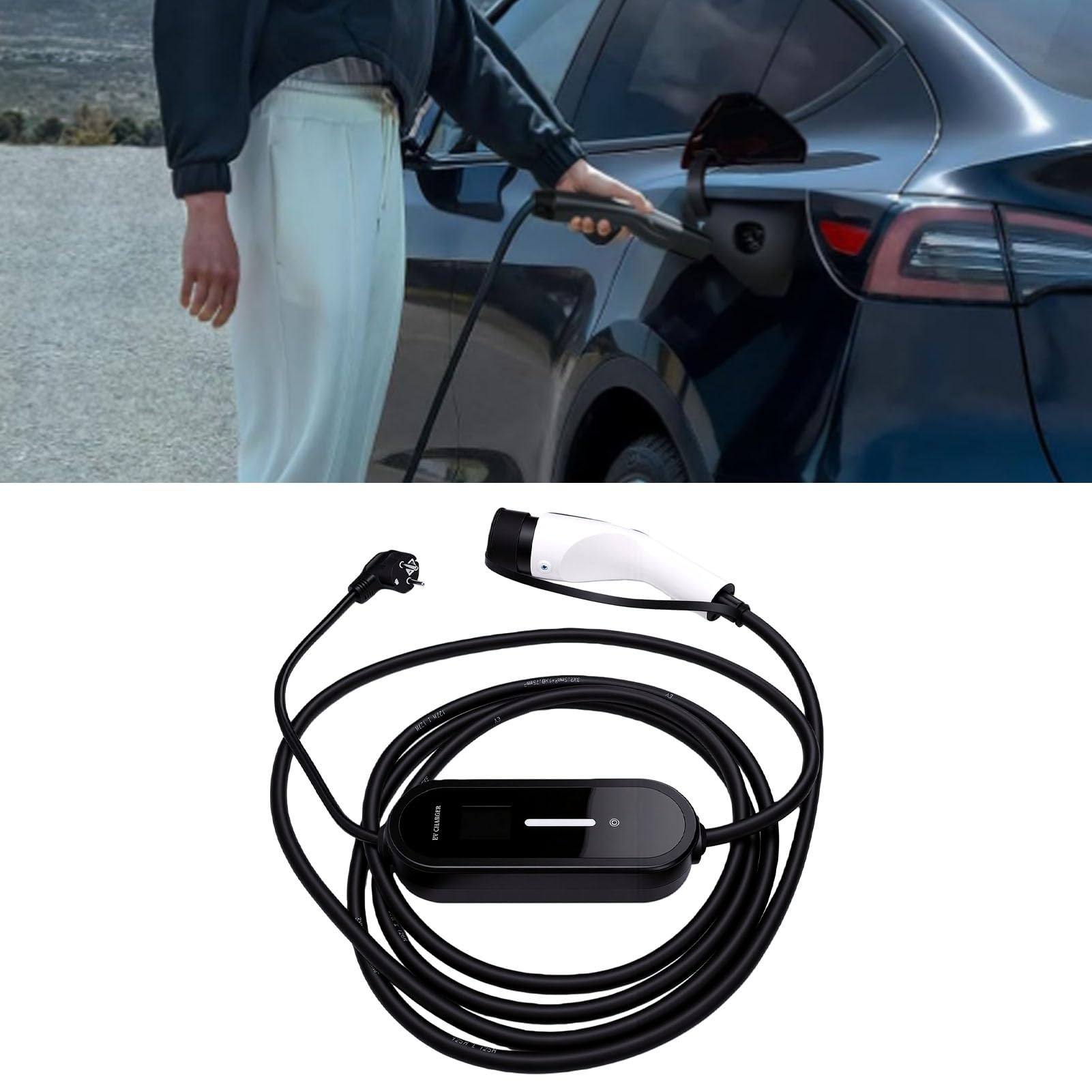 aqxreight GBT Przenośna ładowarka EV 6A do 16A IP54 Wodoodporny Kabel do ładowania Pojazdów Elektrycznych 5M z Kablem Zewnętrznym TPU i Odprowadzaniem Ciepła dla Bezpiecznego i Wydajnego