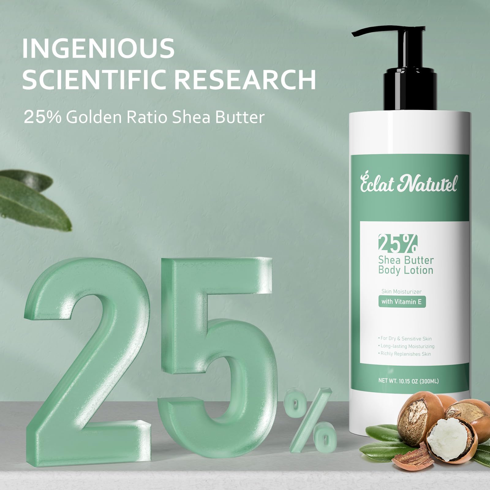 Amazon.com : ÉCLAT NATUREL Shea Butter Body Lotion for Dry Skin