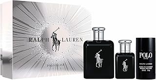 Ralph Lauren - Polo Black Eau de Toilette - Men's Cologne Trio Set ($124 Value) - Full Size, 4.2 Fl Oz, Travel Size, 1.35 Fl Oz & Deodorant