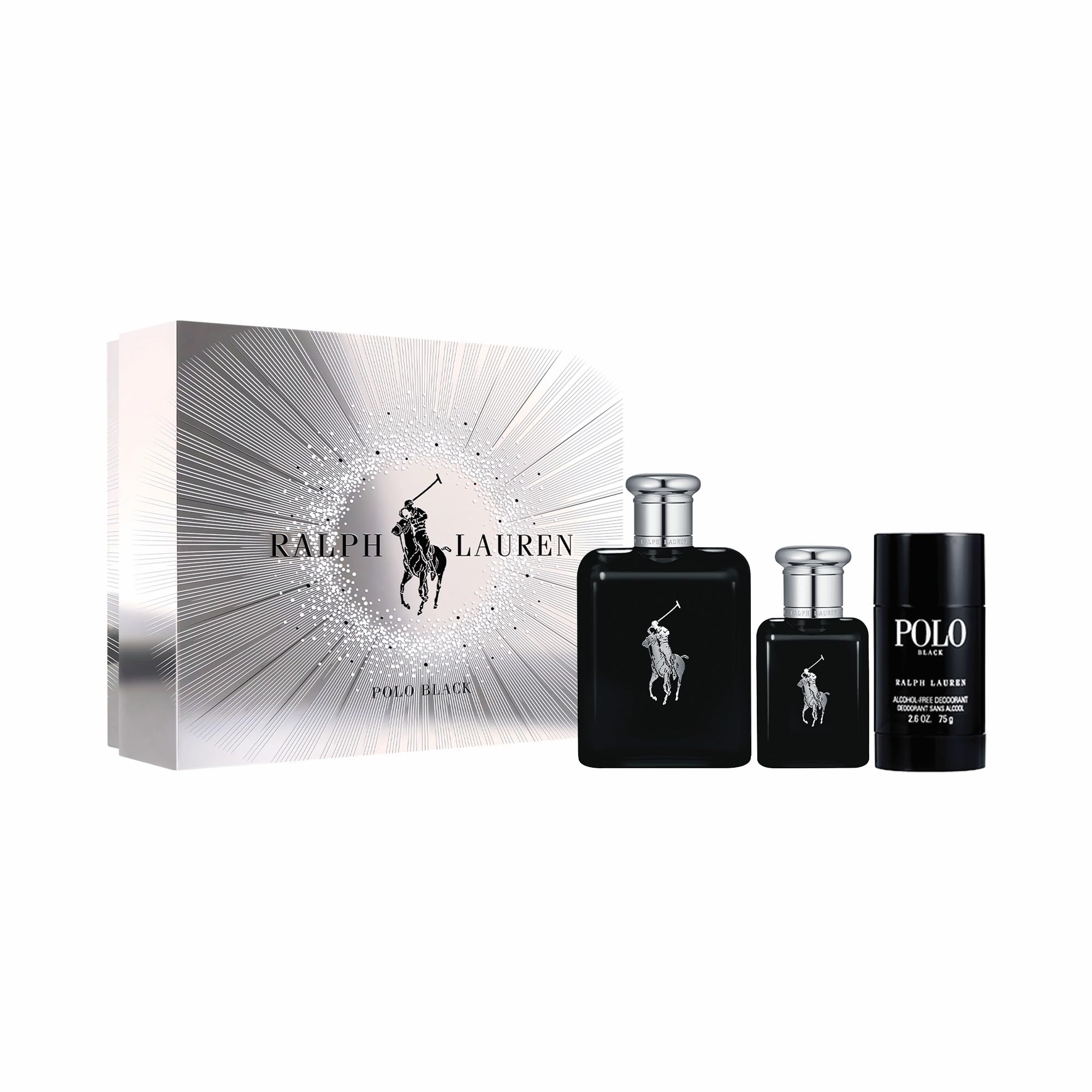 Ralph Lauren - Polo Black Eau de Toilette - Mens Cologne Trio Set 124 Value - Full Size