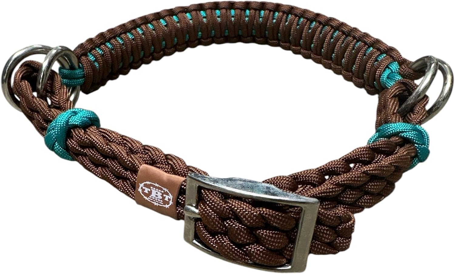 Side Pull Hackamore bitless Bridle Attachment Chocolate Brown Over Green Turquoise