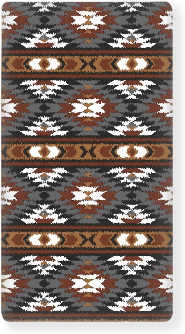 Southwest Baby Crib Sheets for Boys Girls Aztec Themed Fitted Crib Sheet for Standard Crib and Toddler Mattress Brown Baby Mattress Sheets Toddler Bed Sheet 52x28x8 in