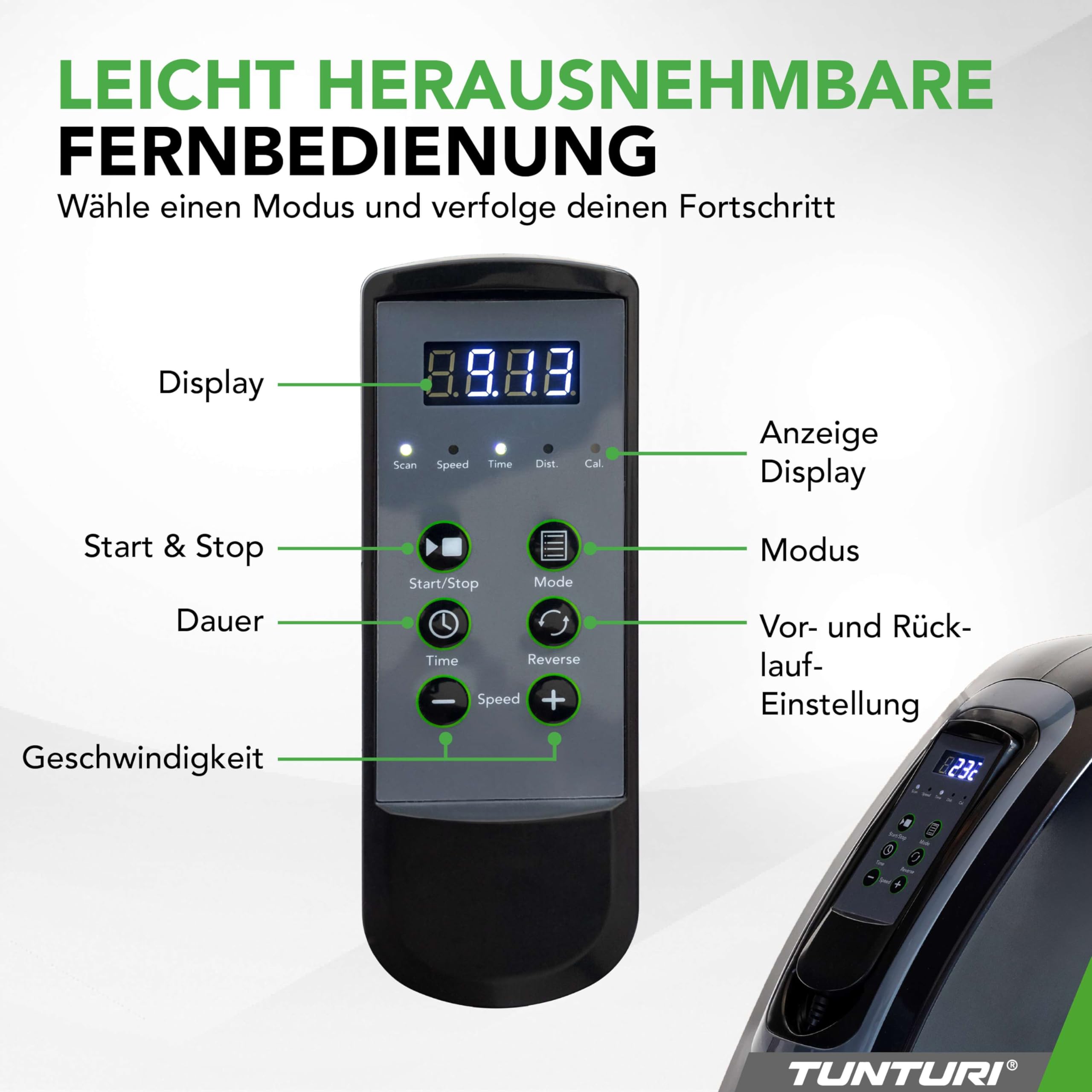 Tunturi Cardio Fit M50 Mini Heimtrainer mit Elektromotor, Pedal, Arm- und Beintrainer, Mini-Fahrrad, Bewegungstrainer für Senioren, mit LCD-Display, Schwarz