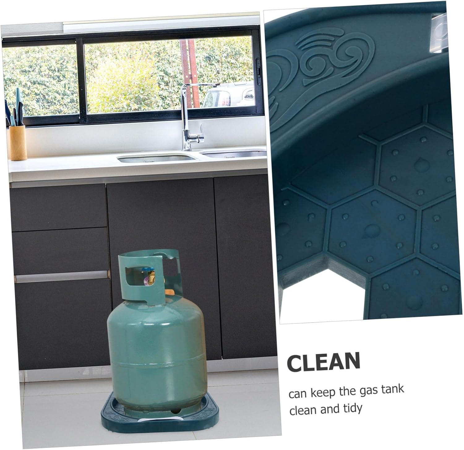 Ciieeo Round Gas Tank Tray with Wheels Thick Load Bearing Propane Tank Stand for Kitchen and Restaurant Use Movable Gas Cylinder Base Prevents Floor Damage and Keeps Area Clean