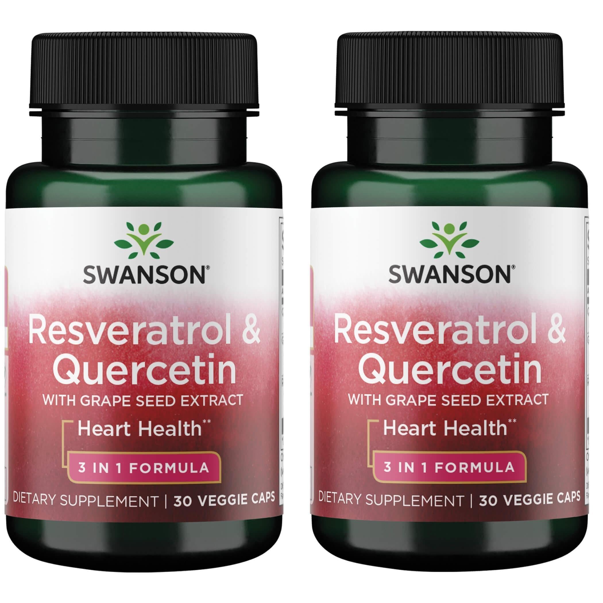 Swanson Resveratrol and Quercetin, 30 Veg Capsules, 2 Pack 30 Count (Pack of 2)