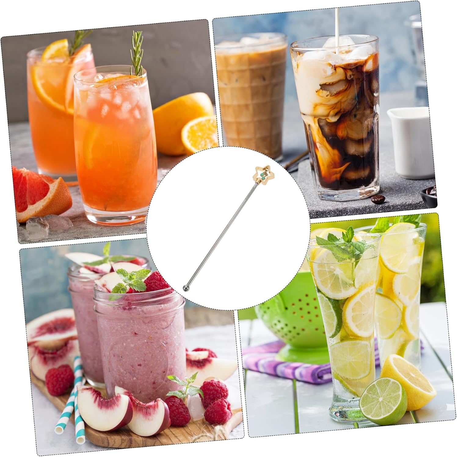 Zerodeko 1pc Mixing Swizzle Stick for Cocktails and Beverages for Home Bars and Cafes