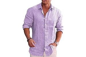 Purple Linen Suit Pants for Men