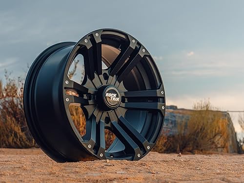 Miniatura 2 de RockTrix RT101 - Llantas de 14 pulgadas para cuatrimoto, 14x7 Negro Mate  4x137  5+2 Offset  Compatible con Bombardier Outlander, CanAm, Can-Am, Can