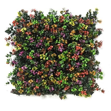 aavana greens Artificial Wall Grass for Home Decoration(1 Pcs) 50 Cm X 50 Cm | Grass Mat for Wall I Vertical Garden Artificial Wall Plants (Multicolour,AM-AG-8015-K-P1)