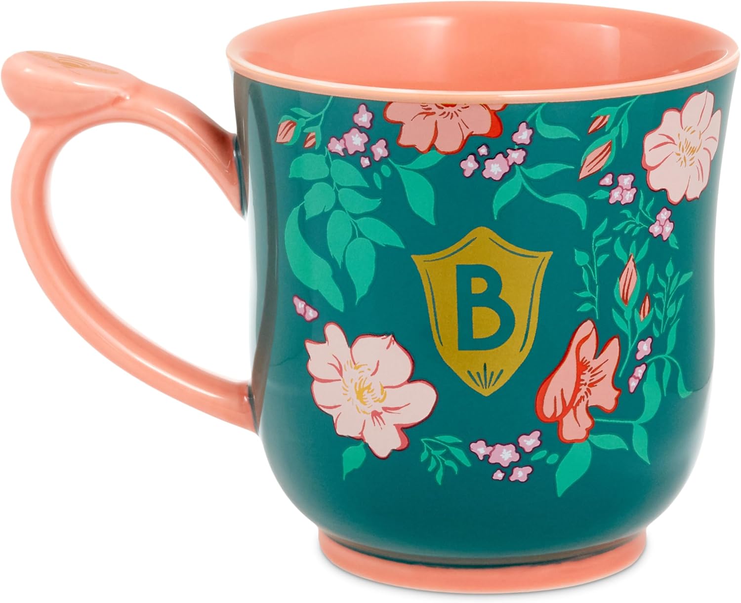 Hallmark Bridgerton Floral Tea Cup, 15 oz. (Do It, Be Bold, Teal Green with Coral Flowers) Birthday or Christmas Gift for Mom, Sister, Friend - Image 2