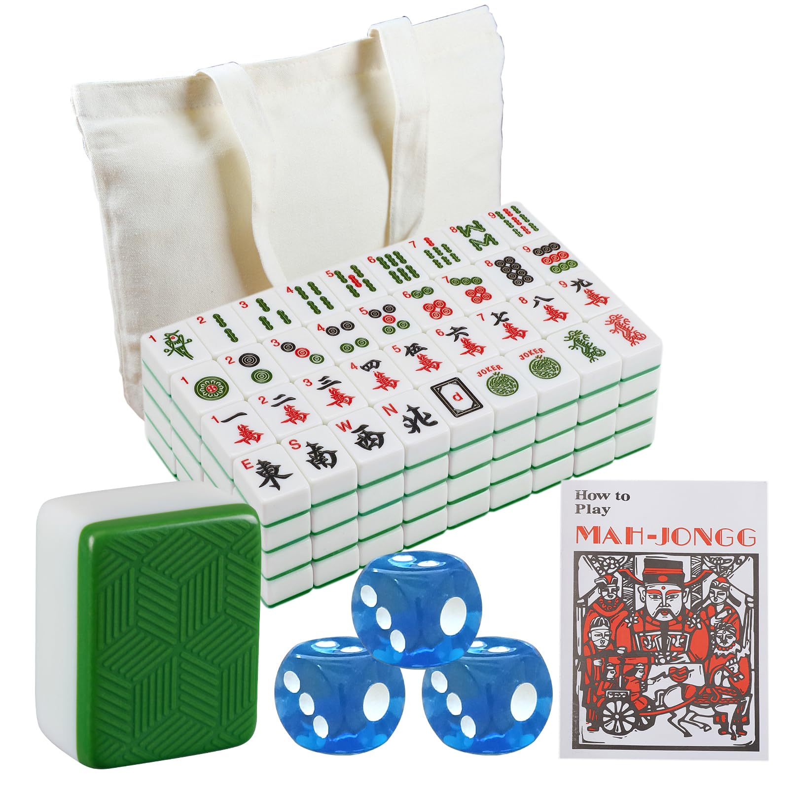 Amazon | YINIUREN 1.8インチ アメリカン麻雀セット 166個の大きな麻雀