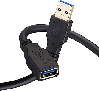 Nanxudyj USB Extension Cable 5ft USB 3.0 Extender Type A Male to Female Data Transfer Cord 5Gbps for Playstation, Xbox, Oculus VR, USB Flash Drive, Card Reader, Hard Drive, Keyboard, Printer 1.5M