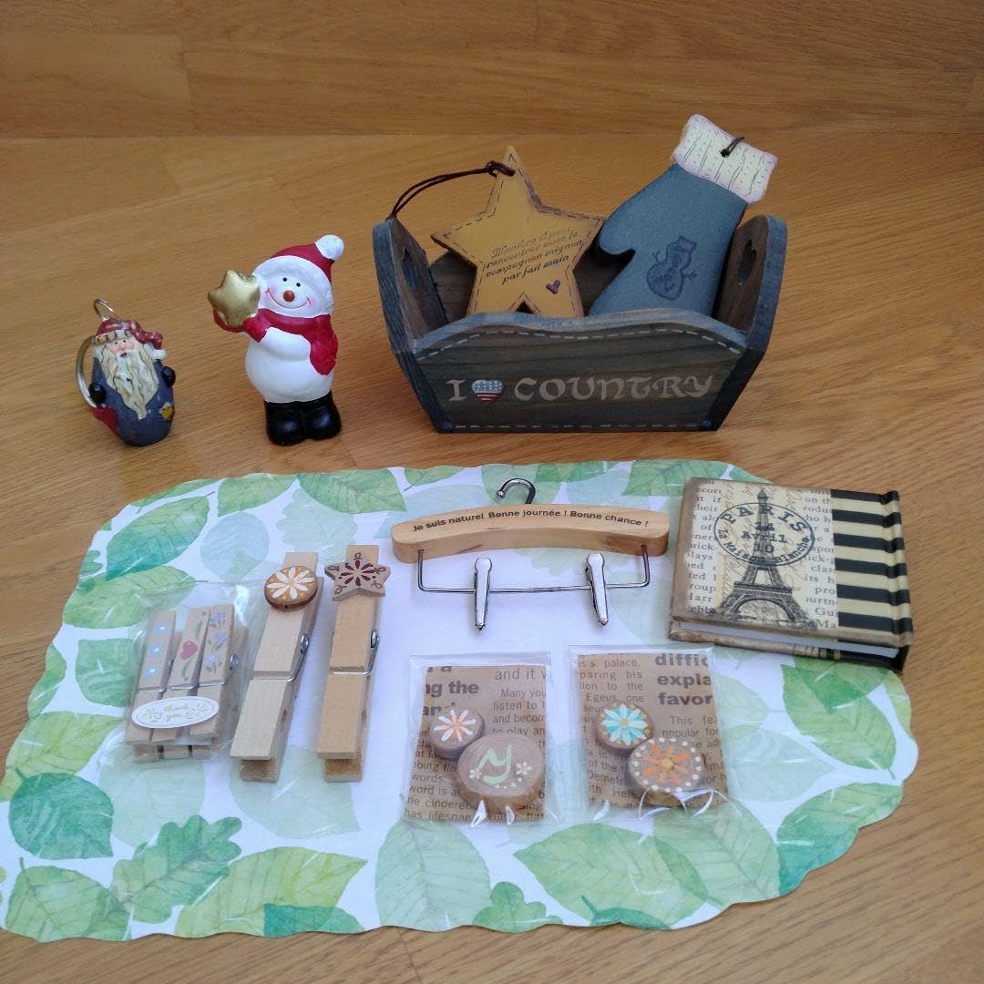 トールペイント　カントリー雑貨　ハンドメイド　クリスマスサンタ Amazon | カントリー雑貨まとめ売り 木製小物入れ クリスマス