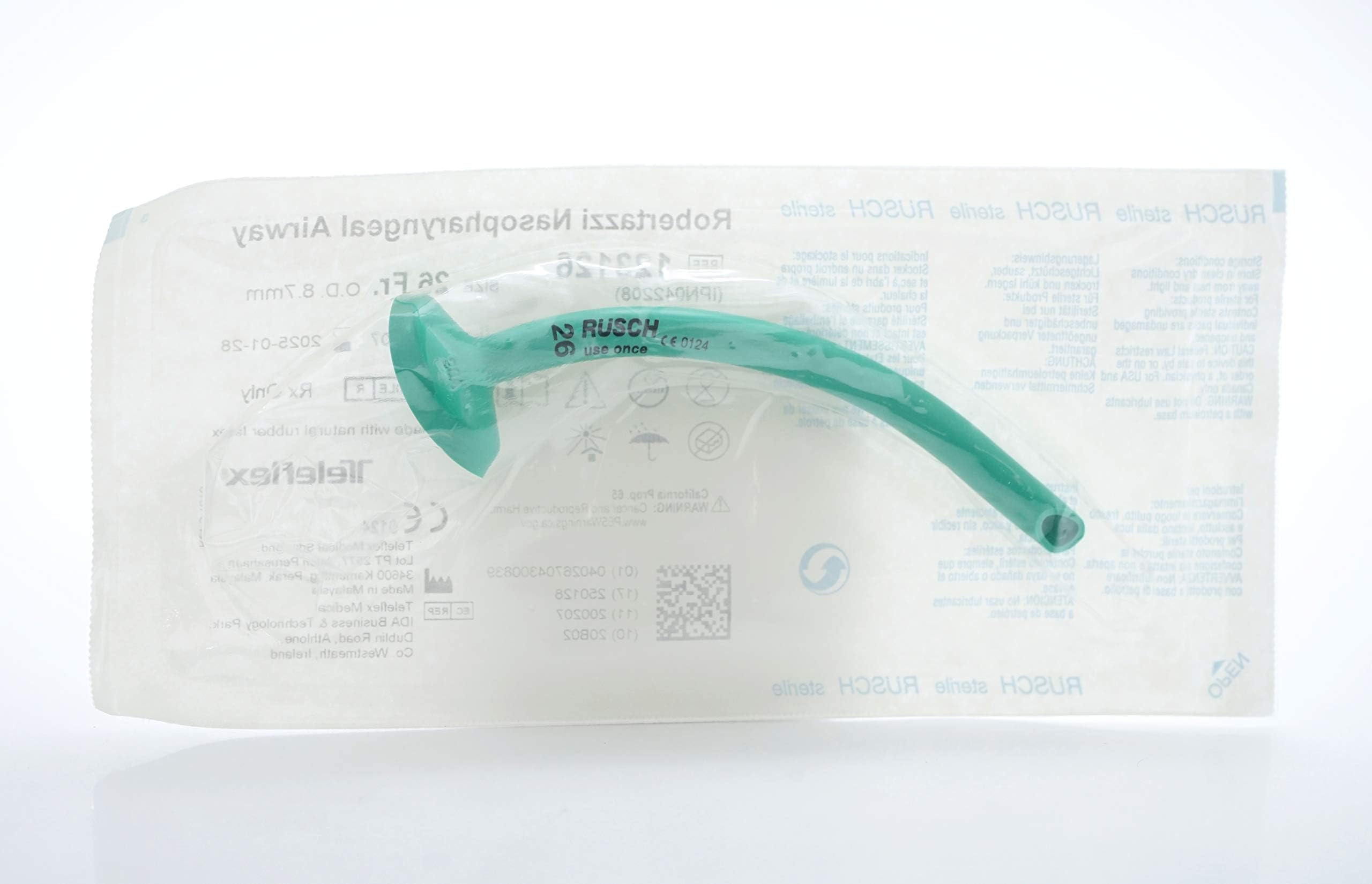 Rusch, INC. NASOPHARYNGEAL Airways, 118MM X 26FR, STERILE, Disposable, 123126 (Case of 10)