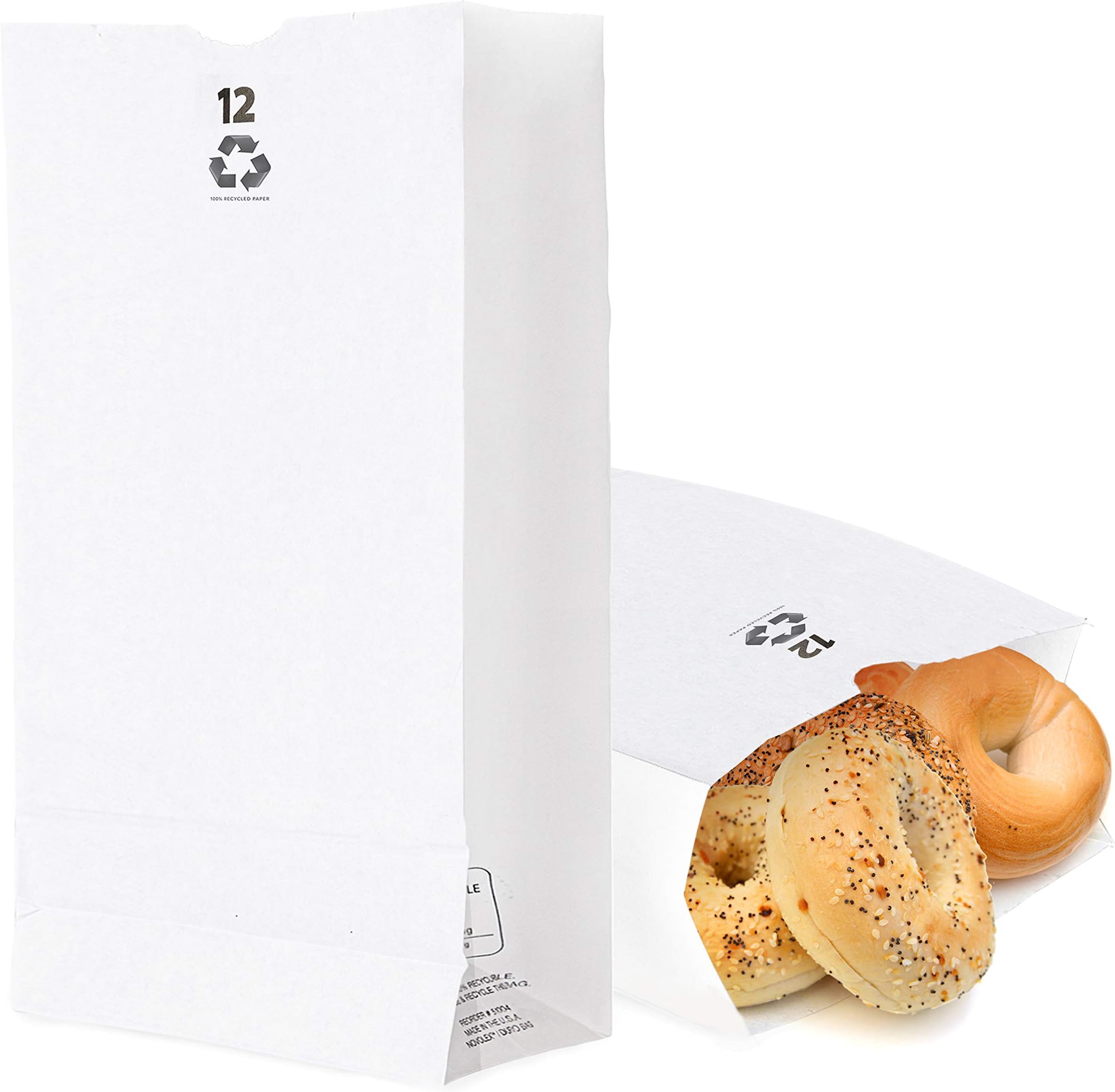 Duro White Paper Lunch Bags, Paper Grocery Bags, Durable