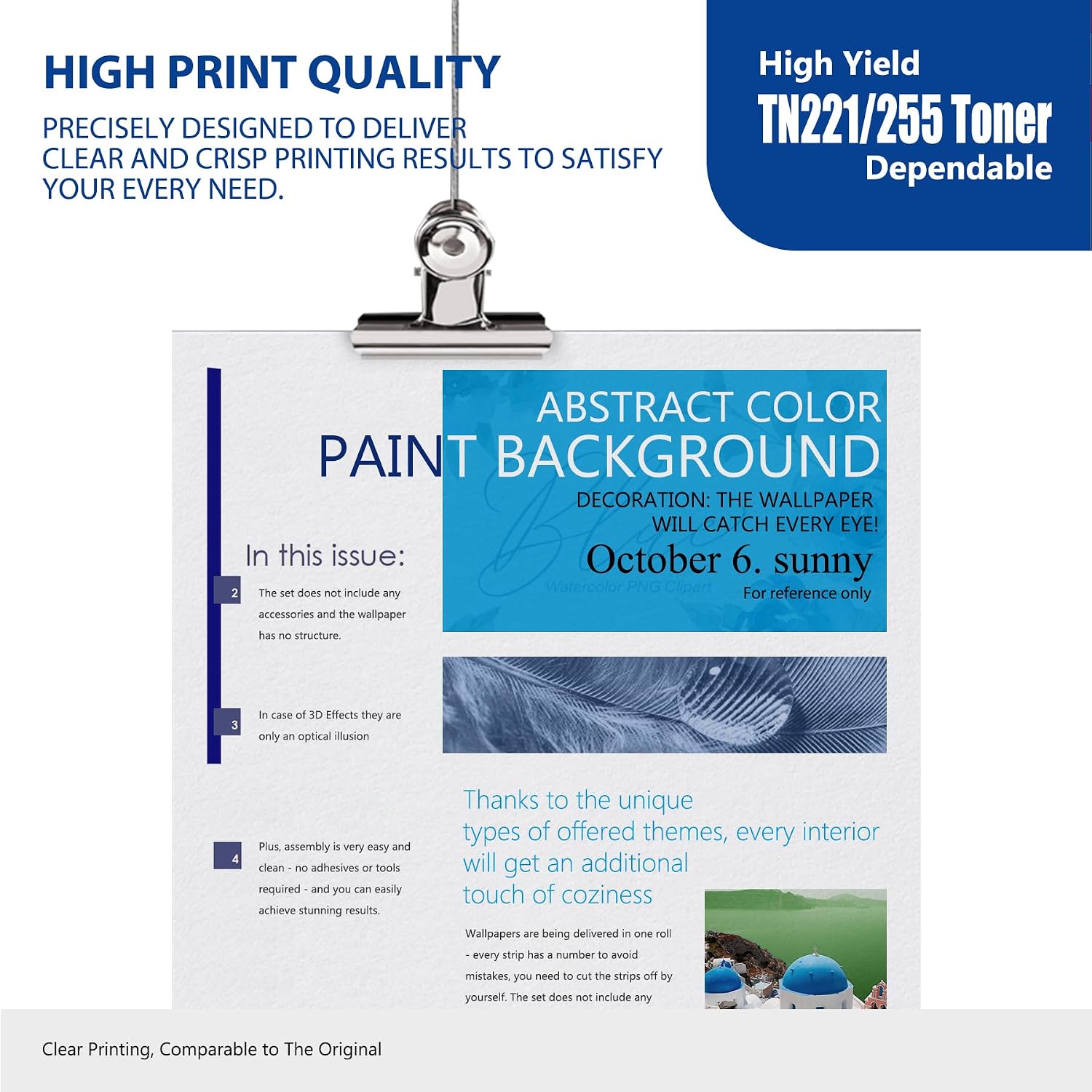 TN-221 TN-225 High Yield Toner Cartridge 5-Pack (2BK/1C/1M/1Y) Replacement for Brother TN225 TN221 Toner TN221BK TN225C TN225M TN225Y for HL-3140CW 3170CDW 3180CDW MFC-9130CW 9330CDW 9340CDW Printer
