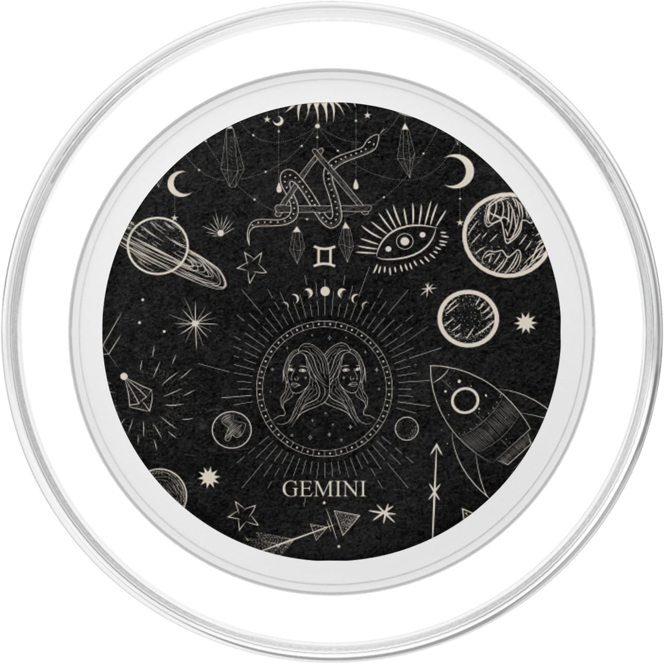 Galaxy Zodiac Sign Astrological Celestial Aesthetic Gemini PopSockets PopGrip for MagSafe