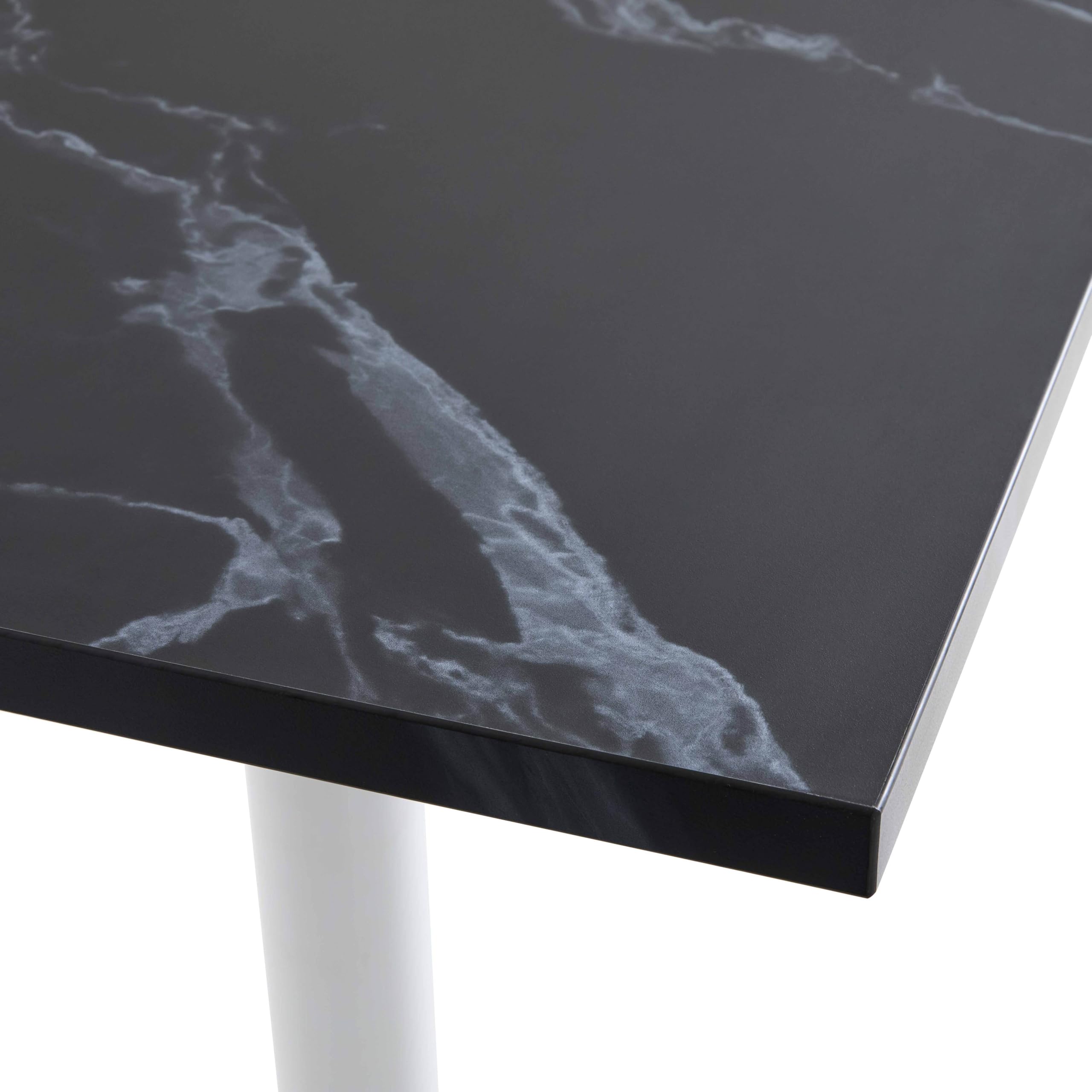 Oviala Plateau de Table carré stratifié 60 x 60 cm marbre Noir