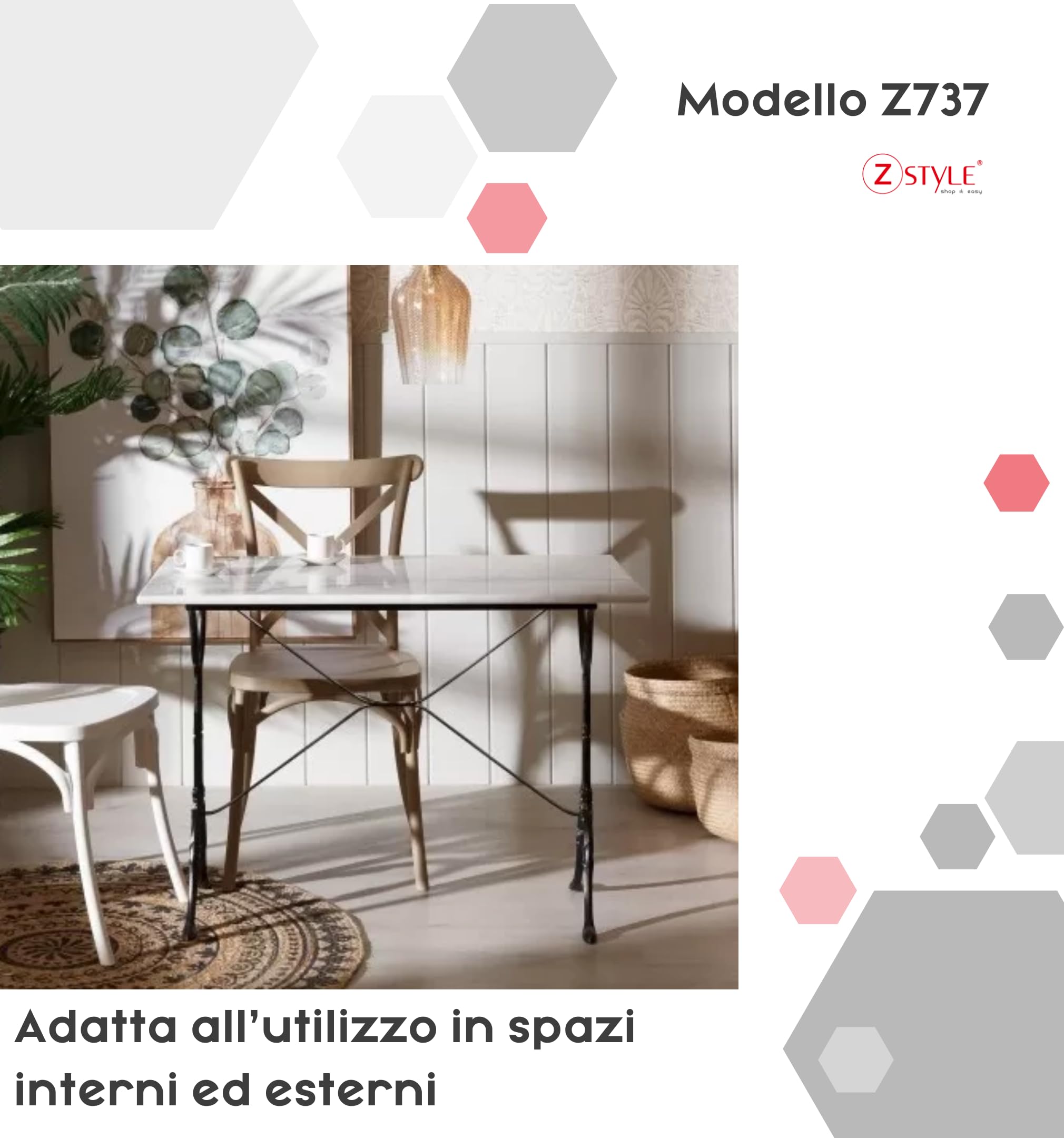 ZStyle Base de mesa de hierro fundido – Patas de mesa – Base doble – Patas para mesa – Interior/Exterior – Para bistrós, restaurantes, bares, Catering – Pie central – Mesa Liberty – Robusto –