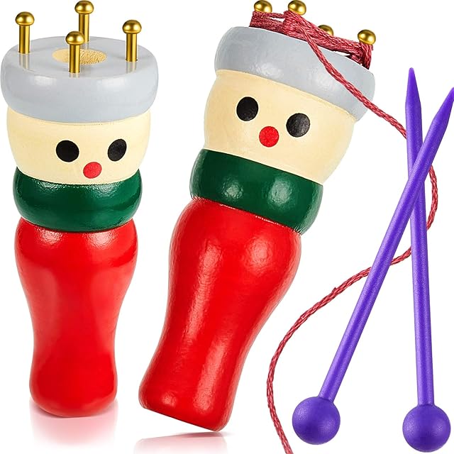 2 Set Knitting Dolly Wooden French Knitter Cute Handy First Knitting Spool Knitter for Kids Adults