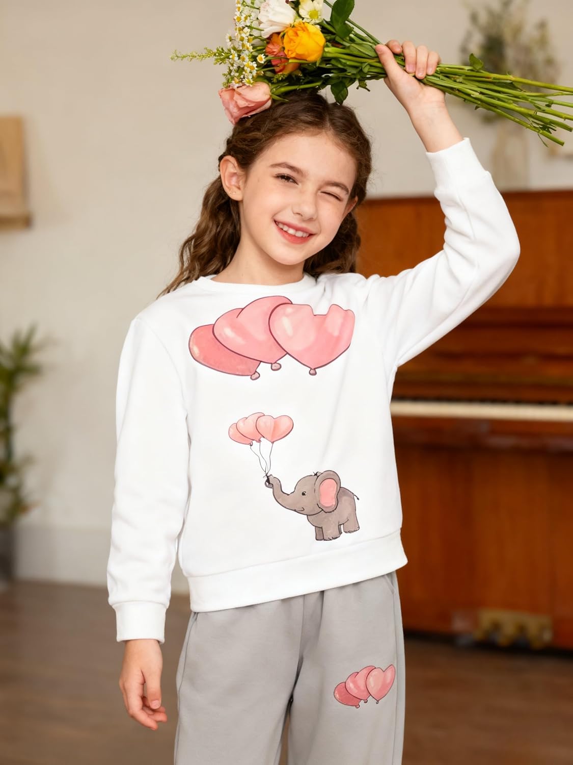 Girls Clothes Sweatshirt Casual Outfit for Girl Leggings 2 Piece Fall Pants Set - Image 4