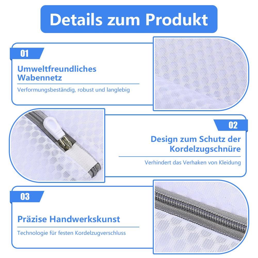 10 stuks wasmachine-wasnet, waszak met ritssluiting, waszak met honingraatstructuur voor jassen, schoenen, ondergoed, sokken (3S 3M 3L 1XL, wit