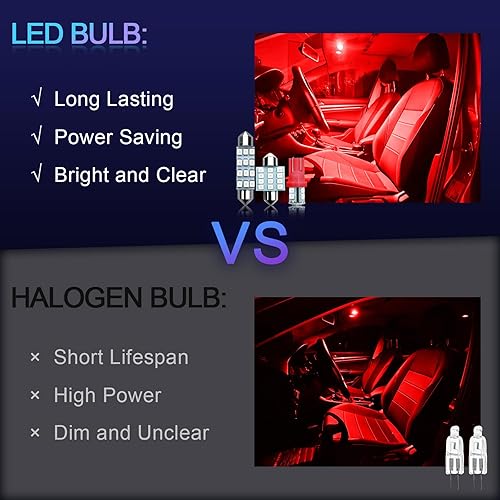 Miniatura 5 de NTNEV Juego de 24 bombillas LED de repuesto para interiores, luces interiores de automóvil, juego de bombillas LED T10 de 1.220 in y 1.654 in,