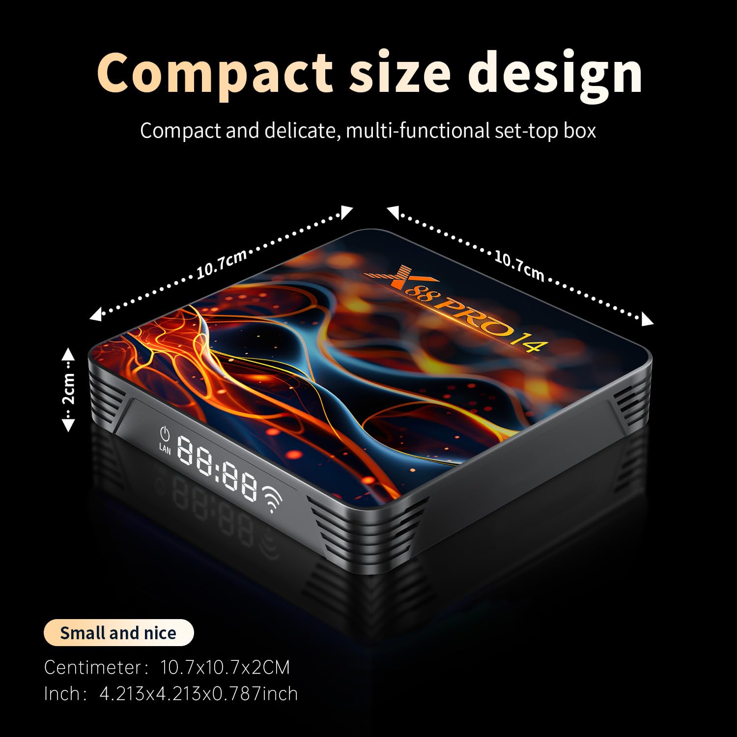 Android 14.0 tv box,X14 PRO Android box 2GB RAM 16GB ROM RK3518 Quad-Core 64bit Cortex-A53 Mali 450 MP2 GPU Support 4K 3D 1080P 2.4/5.0GHz WIFI BT5.0 10/100M Ethernet DLNA HDMI 3.0 H.265