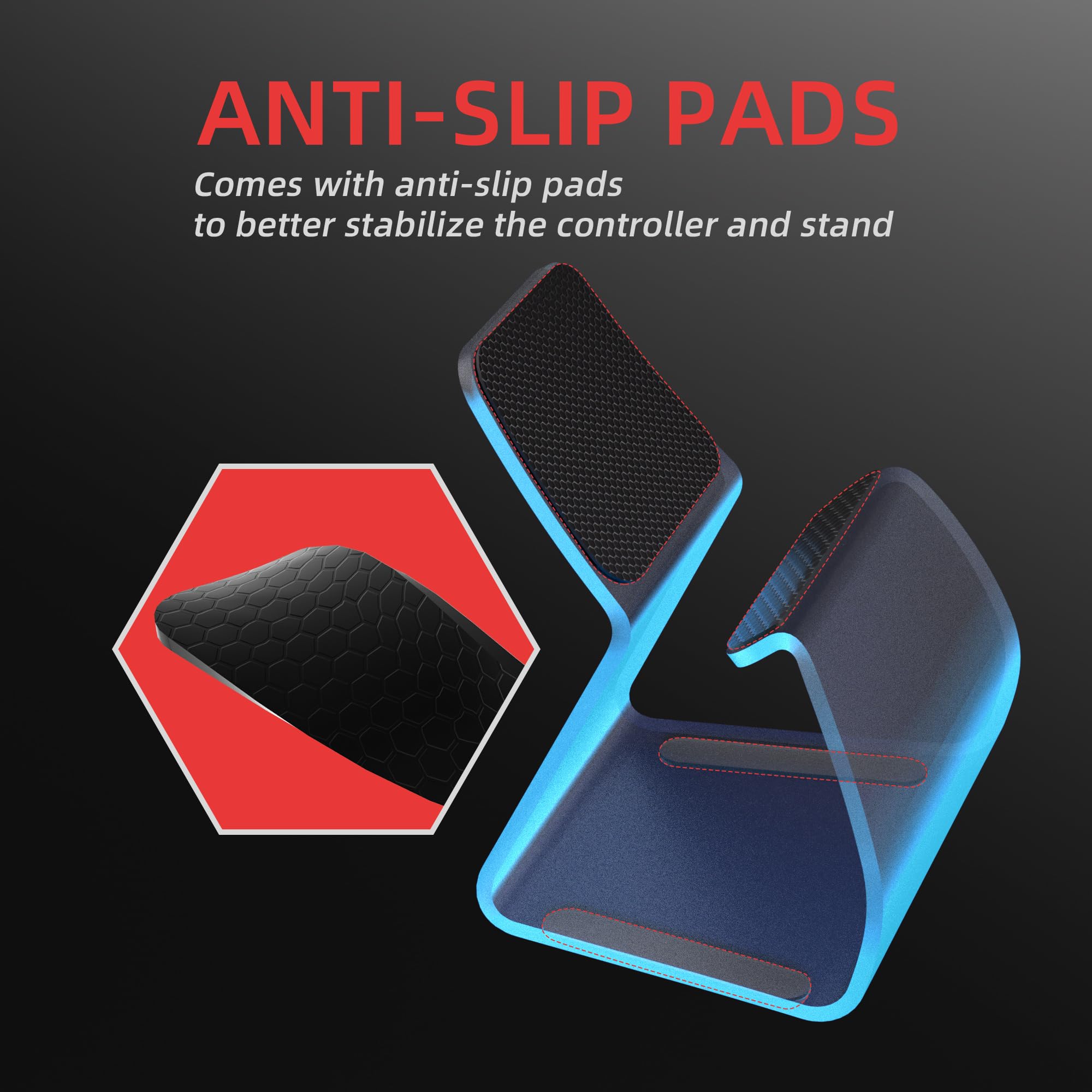 playvital 2 Supporto Metallo per ps5/Edge Controller, Porta Joystick per ps4, Stand-AL Base Universale da Tavolo per Xbox Series/One X S, per Nintendo Switch 1/2 Pro Joypad, Nero