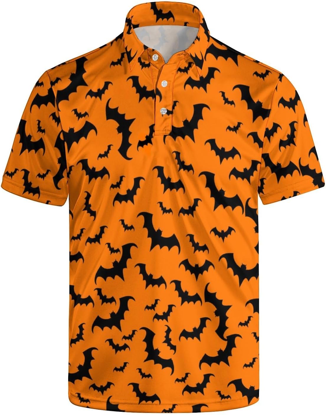 Men's Funny Golf Polo Shirts Quick Dry Blue Cartoon Short Sleeve Polo Shirts