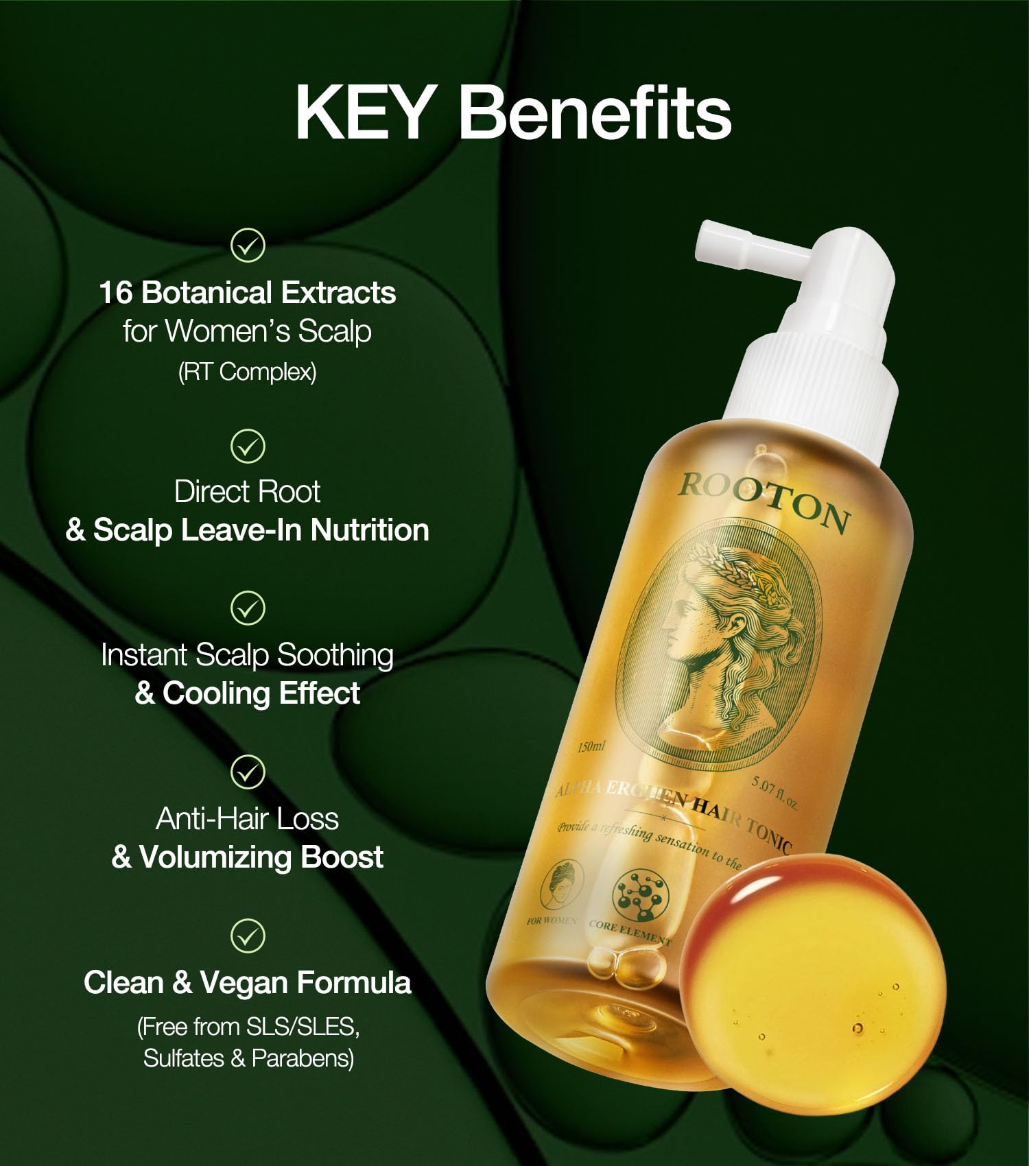 Amazon.com: ROOTON Alpha Erguen Hair Loss Tonic for Women, Vegan