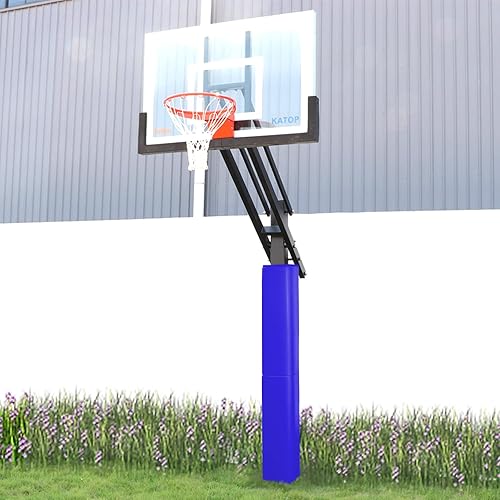 Miniatura 6 de Katop Acolchado cuadrado para bastón de baloncesto que se adapta a postes de 5 x 5 pulgadas, almohadilla de baloncesto duradera de 6 pies de alto