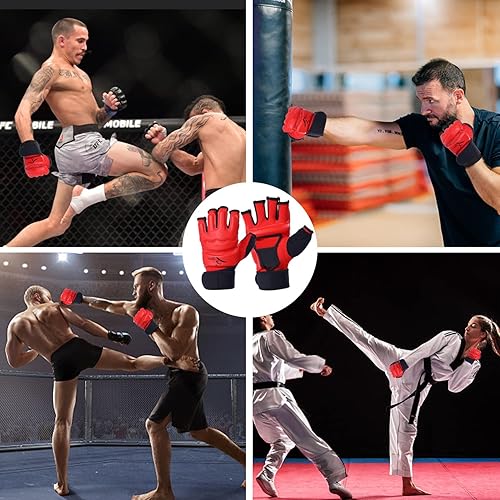 Miniatura 6 de Kickboxing Sparring Gloves TKD Gloves for Men Women Half Finger Boxing Gloves Fighting Gloves Boxing Gloves for Punching Bag Training Gloves for Men