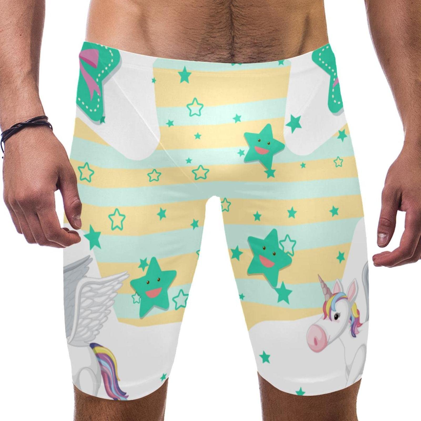 Bañador de natación resistente tipo bóxer con estampado multicolor de estrellas 7