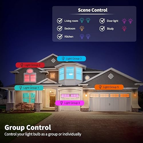 Miniatura 9 de Bombillas inteligentes que funcionan con Alexa Google Home WiFi y Bluetooth 50 MagicLight A19E26 9W 800LM bombillas LED de control remoto RGBCW